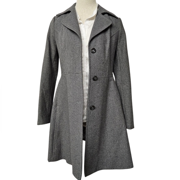 Betsey Johnson Wool Corset Peacoat In Storm Gray Size Small - Picture 3 of 10